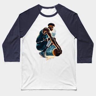 Basketball Slam Dunk Fusion Art Print Baseball T-Shirt